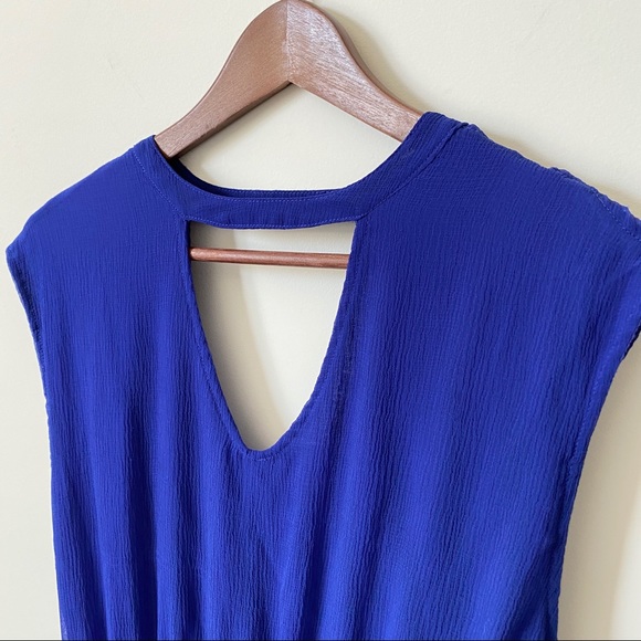 Urban Outfitters V-Neck Open Back Dress Blue Sz 2 - Picture 3 of 11